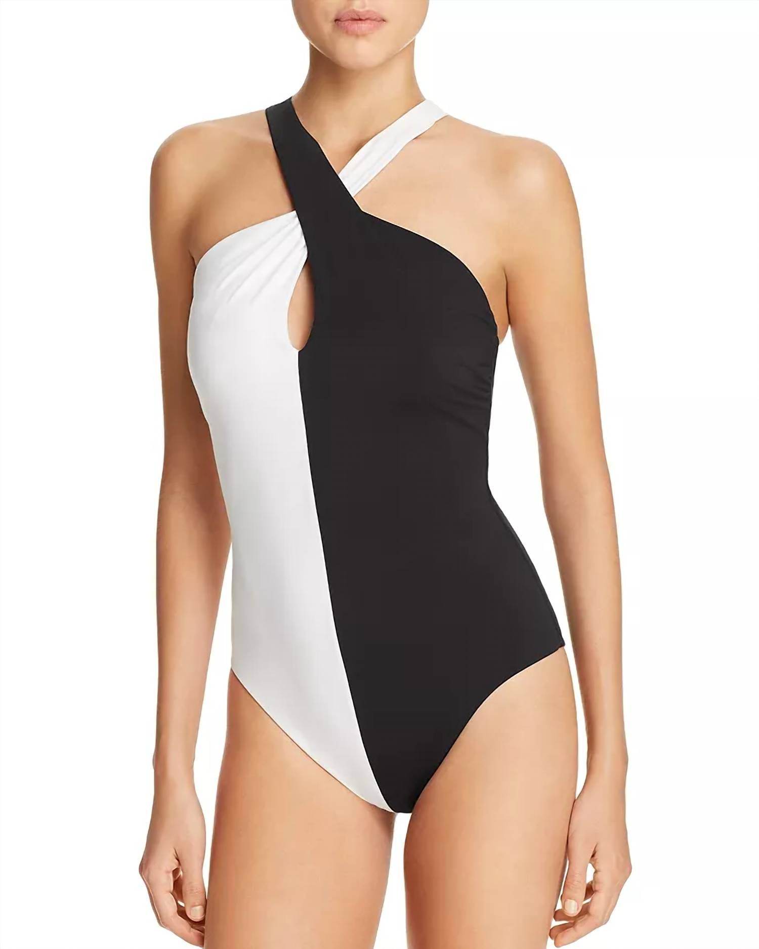 Amoressa - Domino Jinx Keyhole Halter One Piece Swimsuit - Rack Hunt