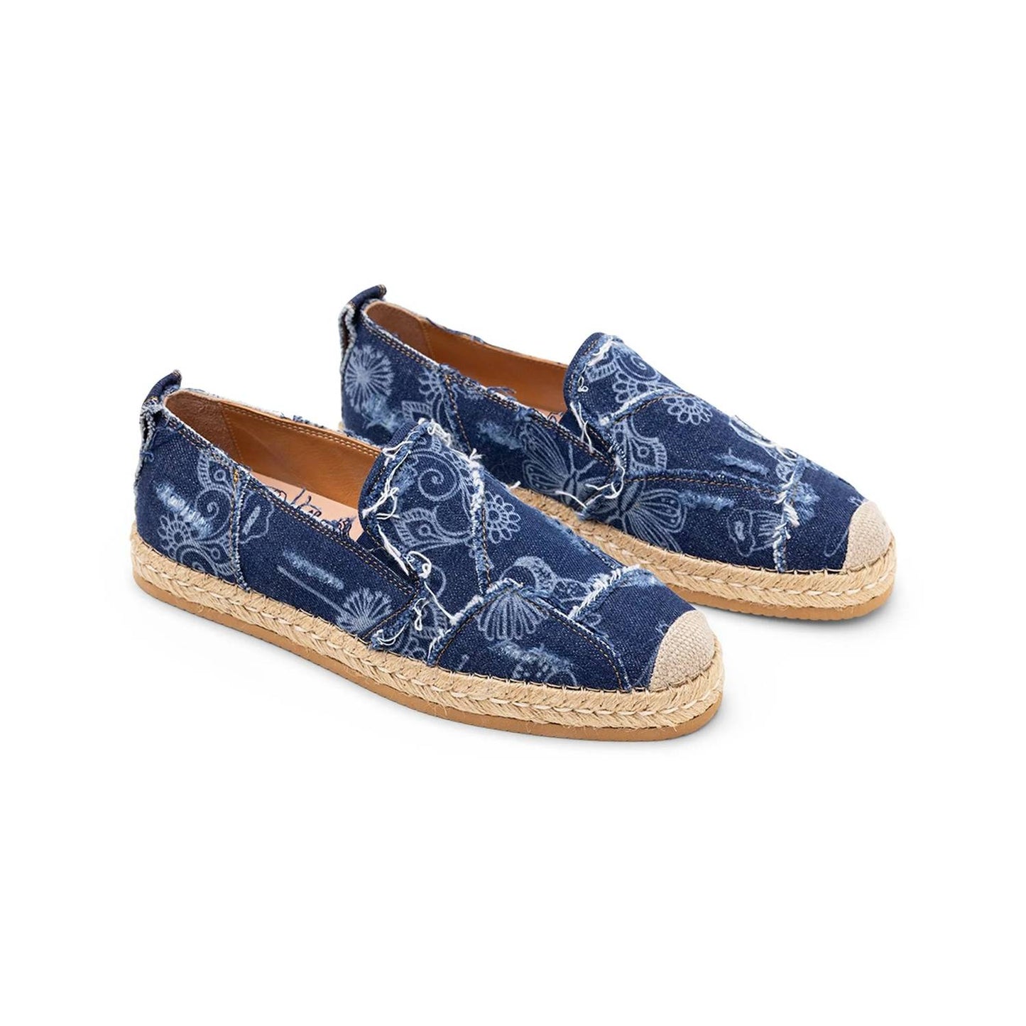 Women's Denim Floral Print Espadrilles