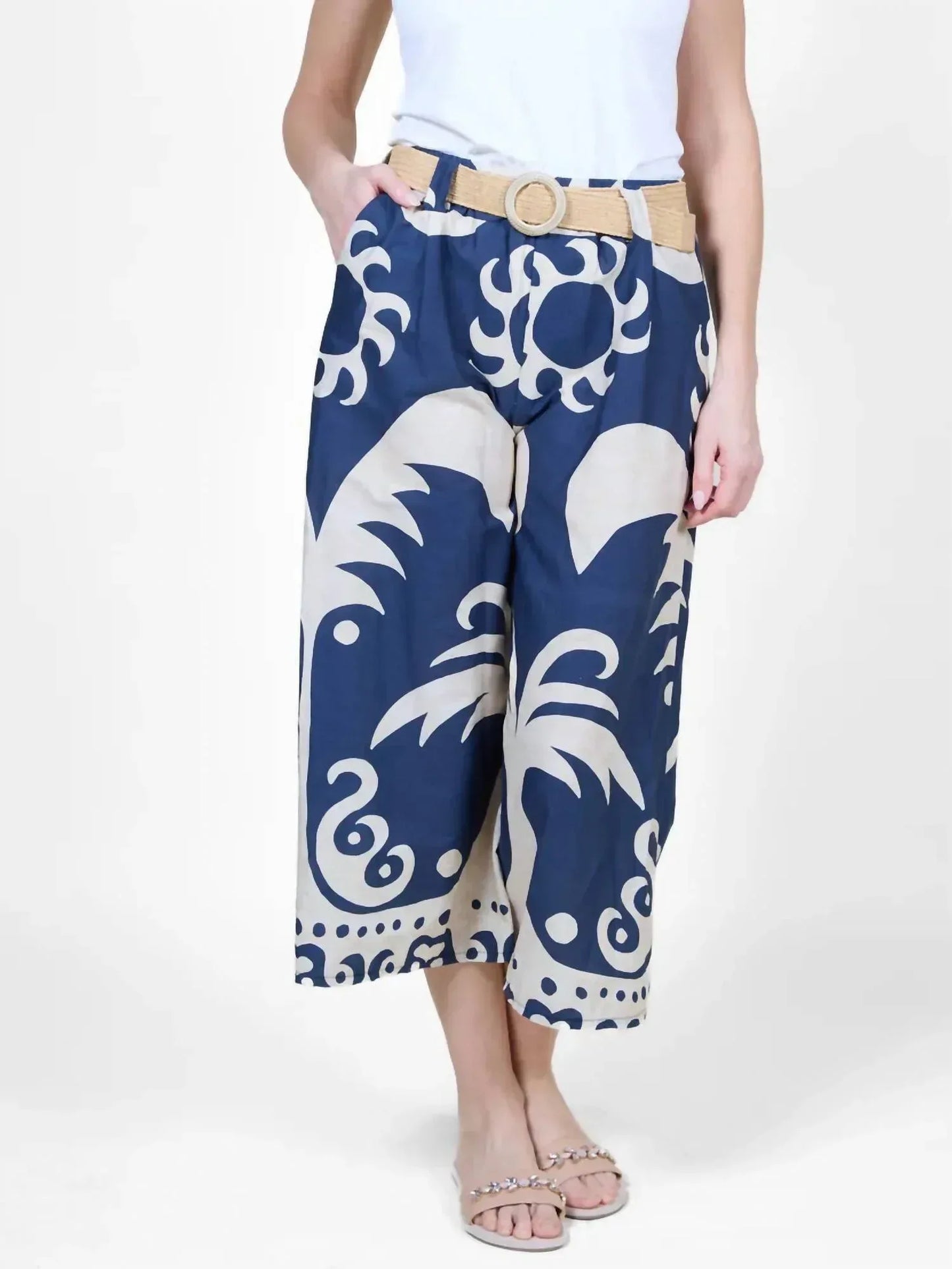 Angela Mara - Pull On Belted Flare Pant - Rack Hunt