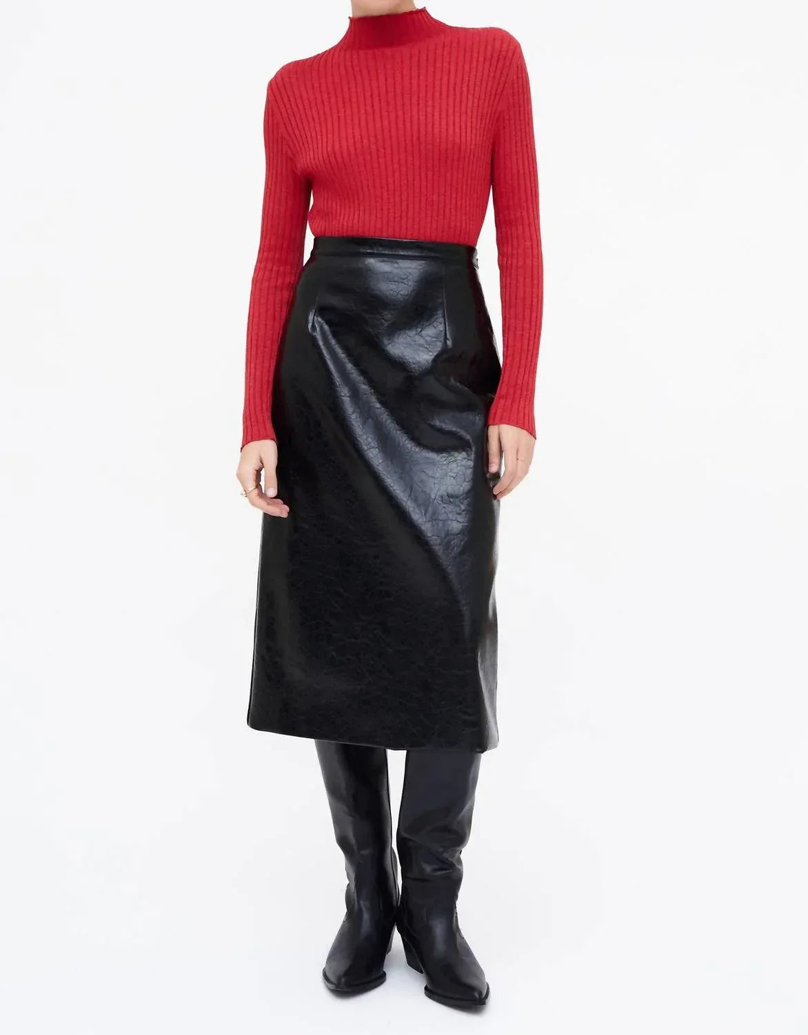 WILD PONY - Faux Leather Midi Skirt - Rack Hunt