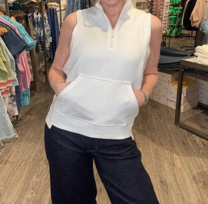 Sleeveless V-neck Sweatshirt