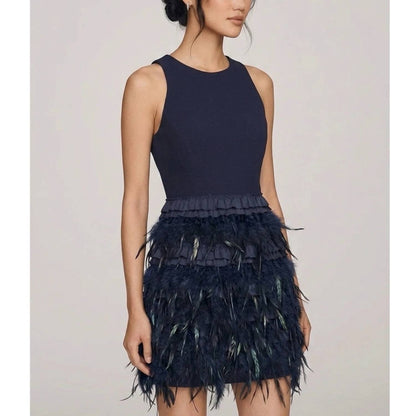Lucy Cocktail Dress With Genuine Ostrich Feathers