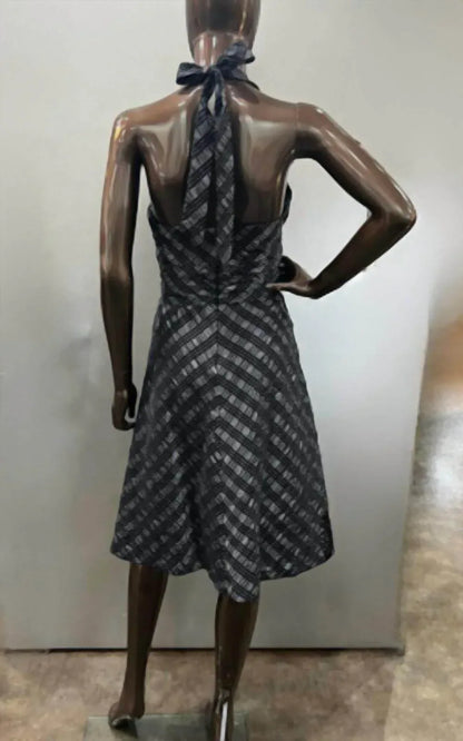 Donna Ricco - Taffeta Plaid Halter Cocktail Dress - Rack Hunt