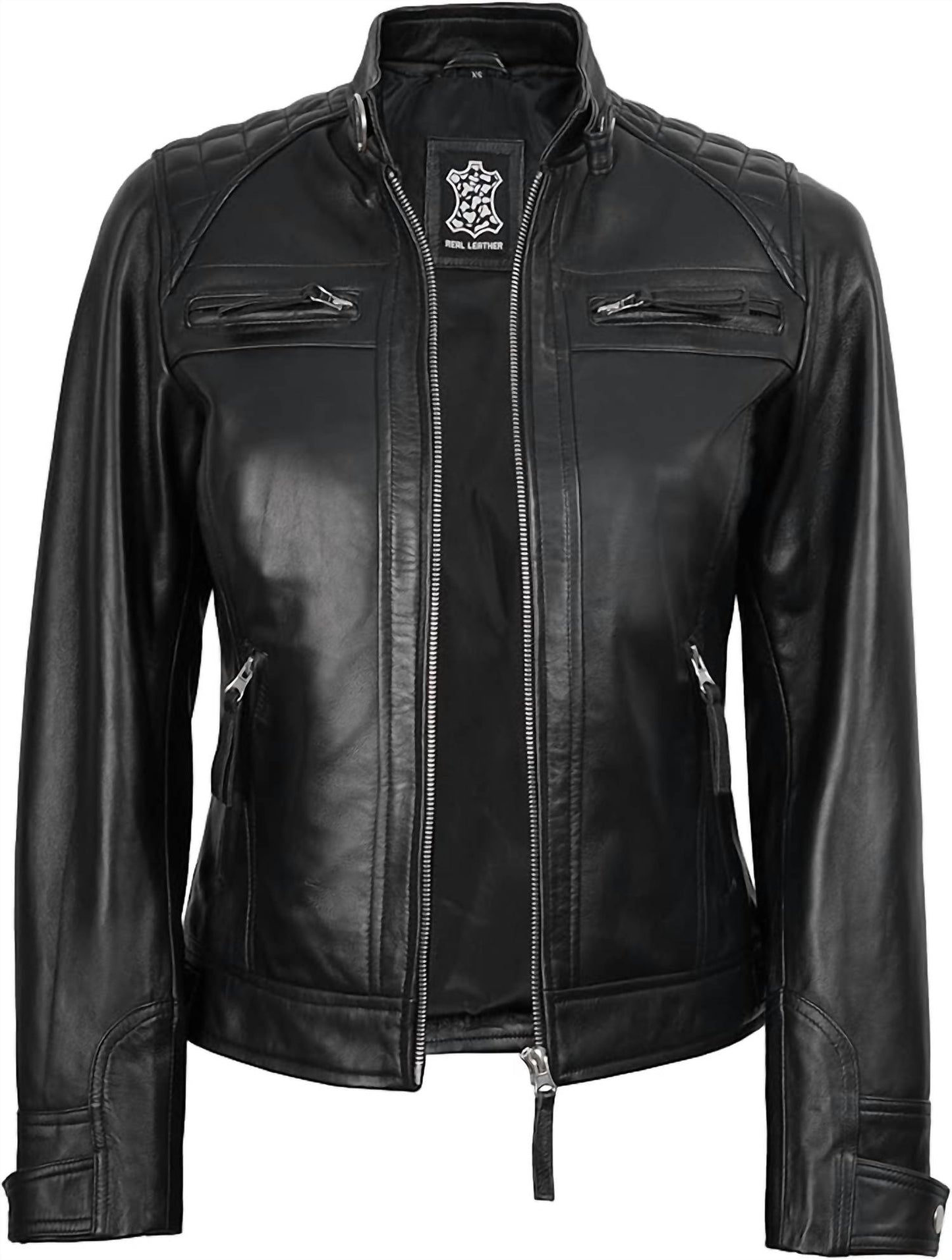 Women's Genuine Diamond Leather Jacket