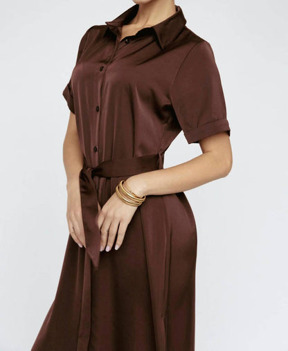 Butter Satin Shirt Dress