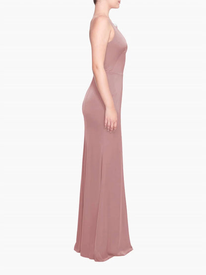 Emilia Charmeuse Deep V Gown