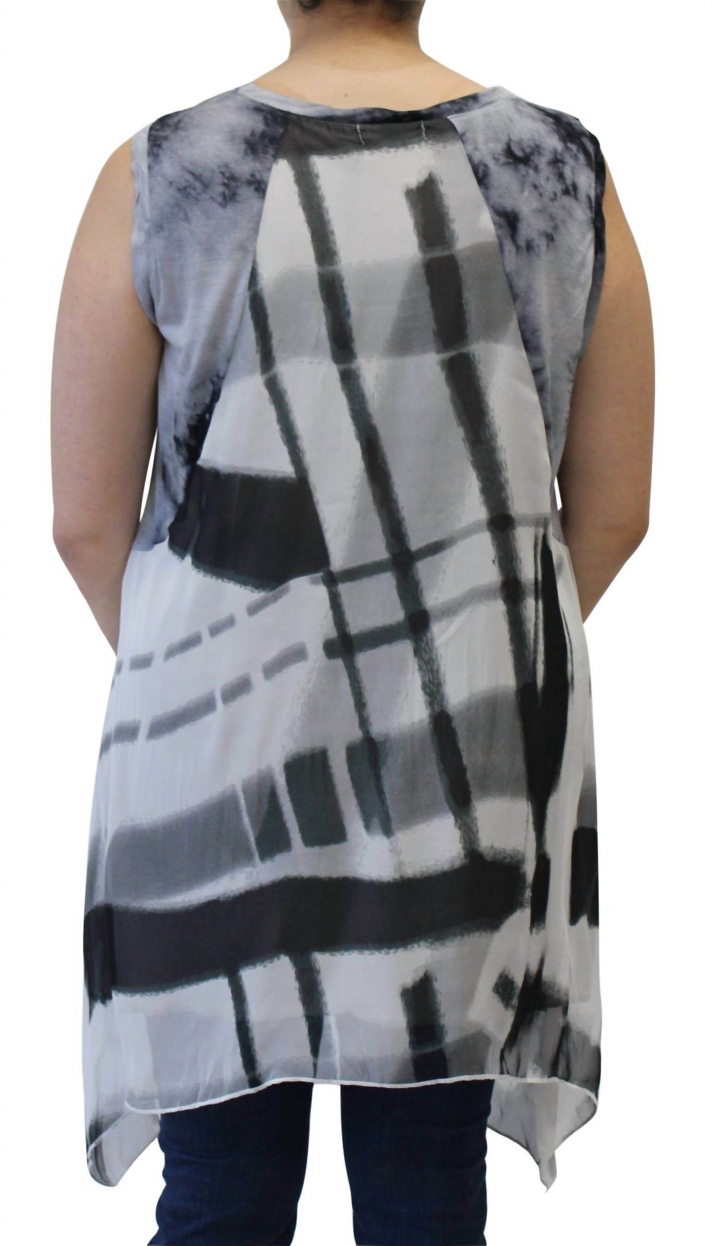 LV Collection - Abstract Sleeveless Patchwork Top - Rack Hunt -