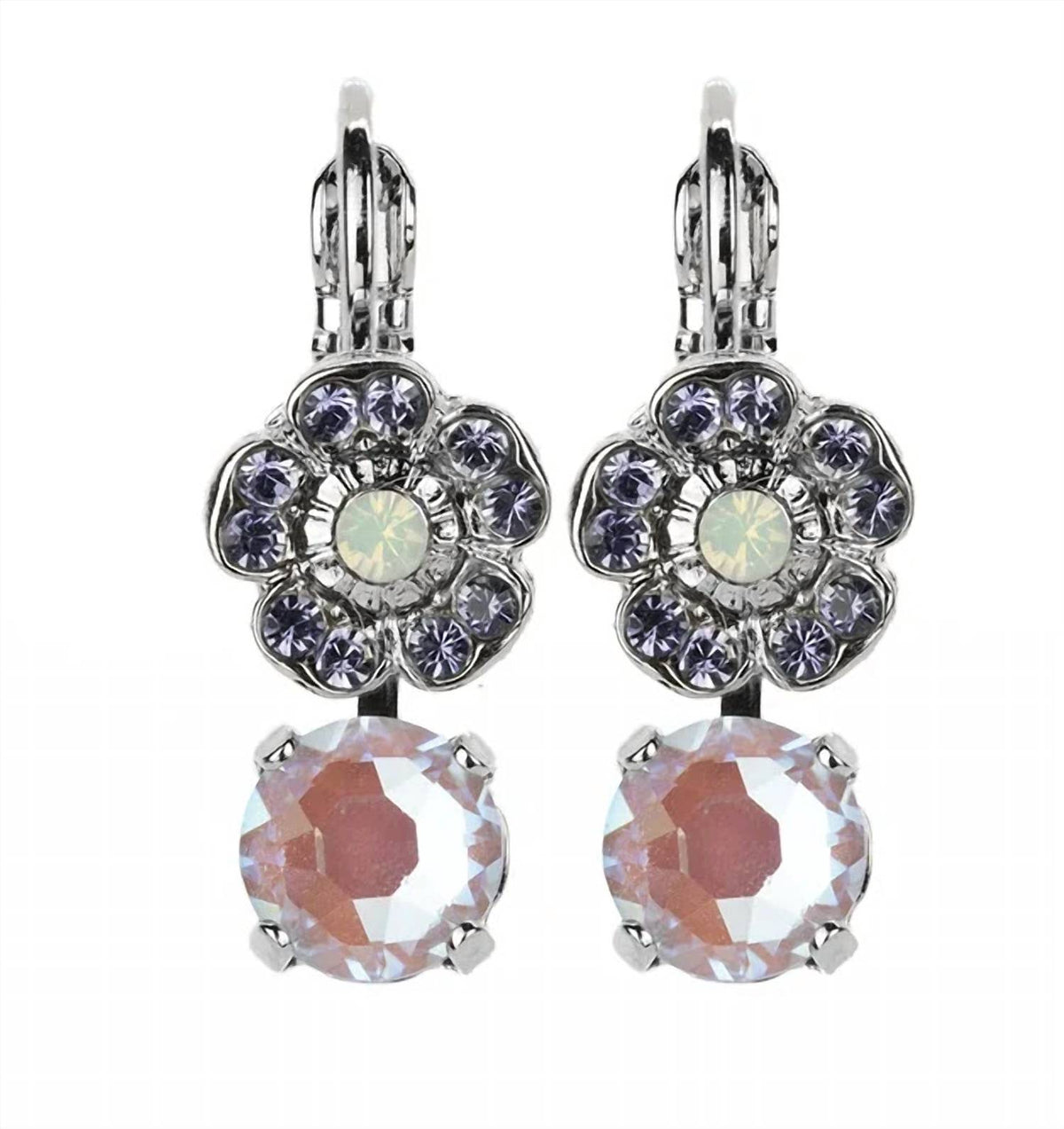Women's Flower Drop Crystal Earrings