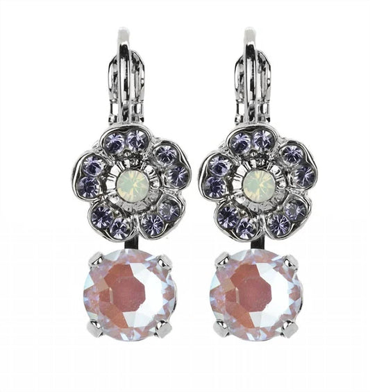 Women's Flower Drop Crystal Earrings