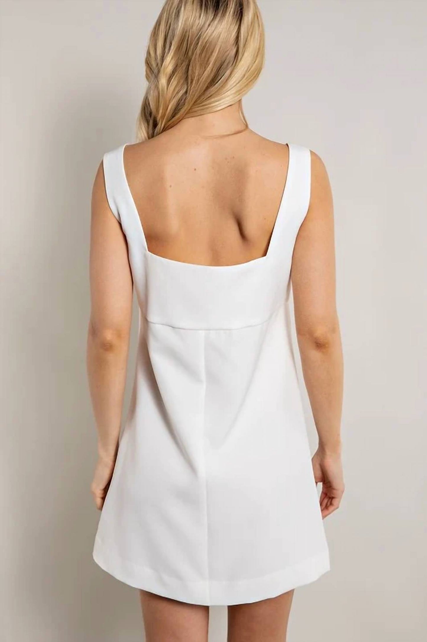 Solid Square Neck Dress