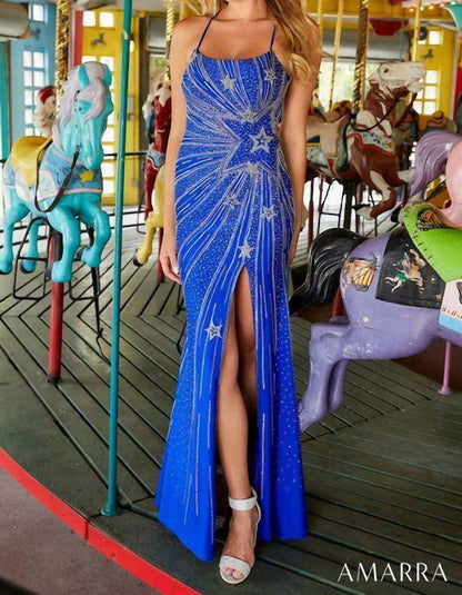 Star Rhinestone Jersey Gown