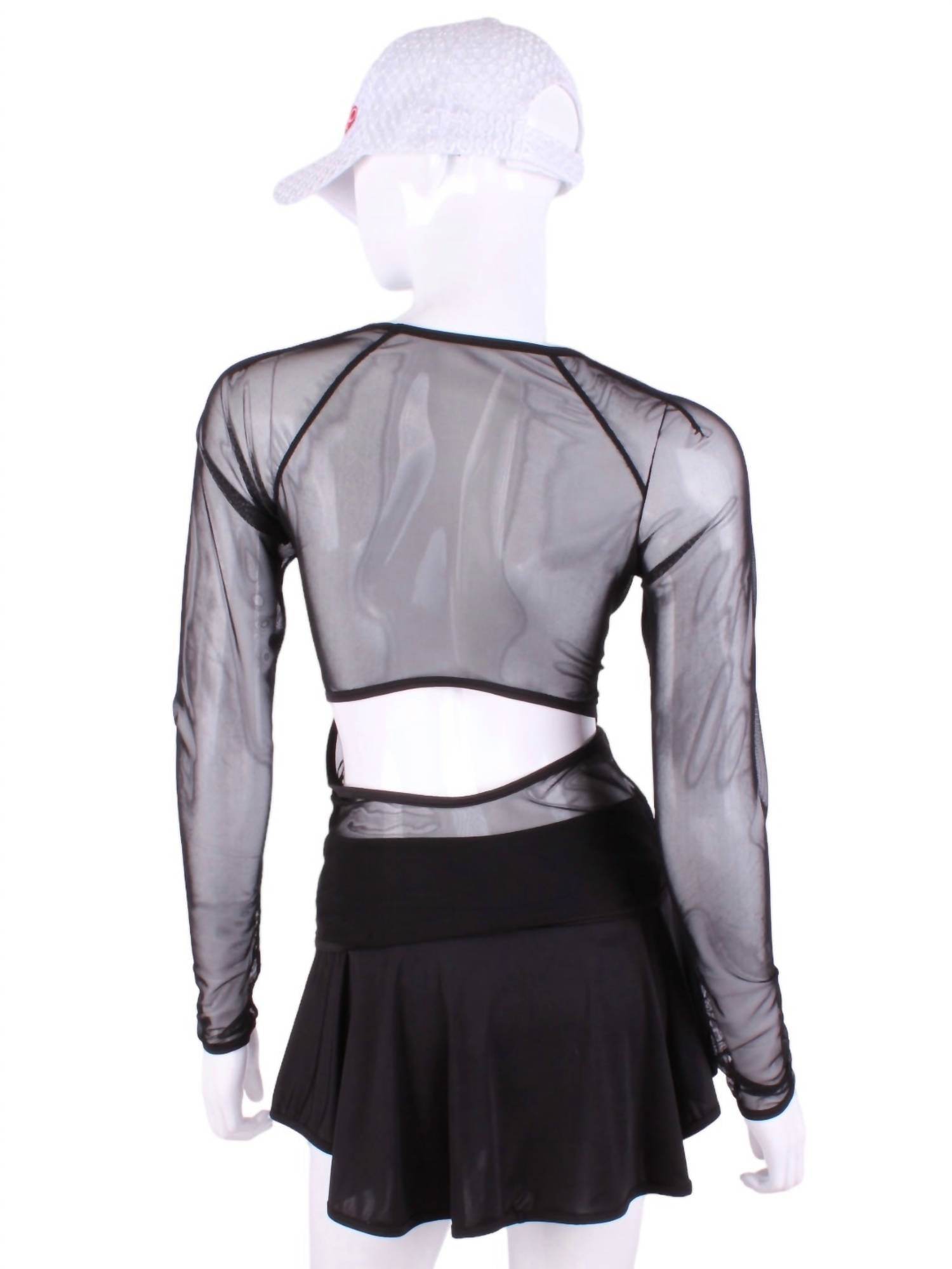 Love Love Tennis - Women's Mesh Open Back Long Sleeve Tee - Rack Hunt