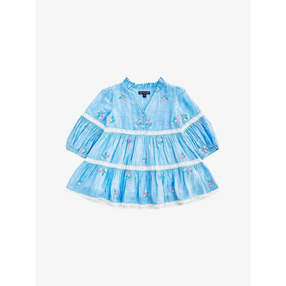 Girls' Chambray Tiered Dress