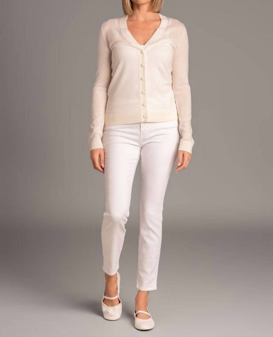 V-neck Full Length Cardigan