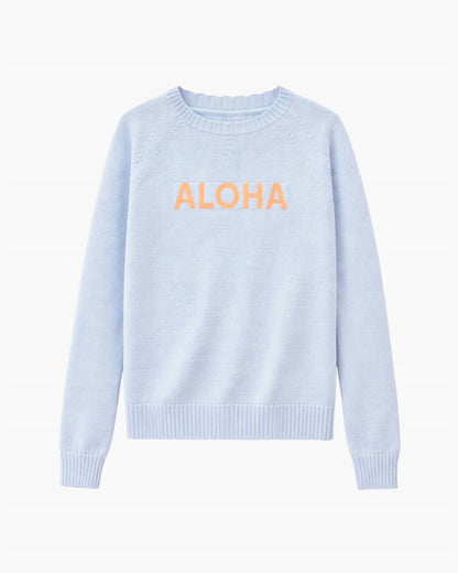 Custom Frayed Crew "aloha" Sweater