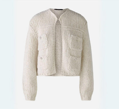 Wool Knit Jewel Buttons Cardigan