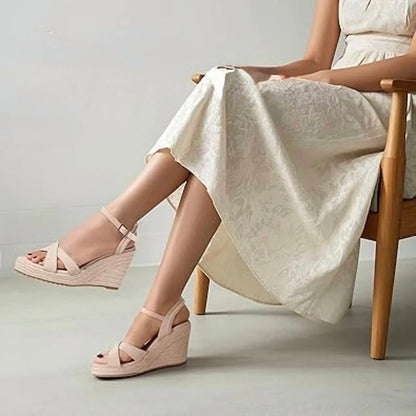 Women's Open Toe Wedge Espadrille Sandals