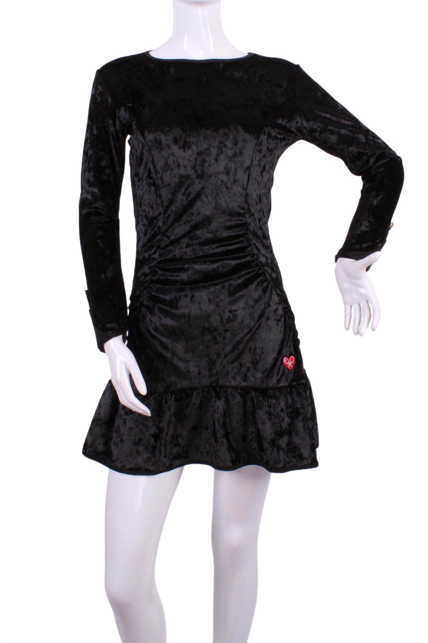 Love Love Tennis - Women's Velvet Long Sleeve Tennis Dress - Rack Hunt -