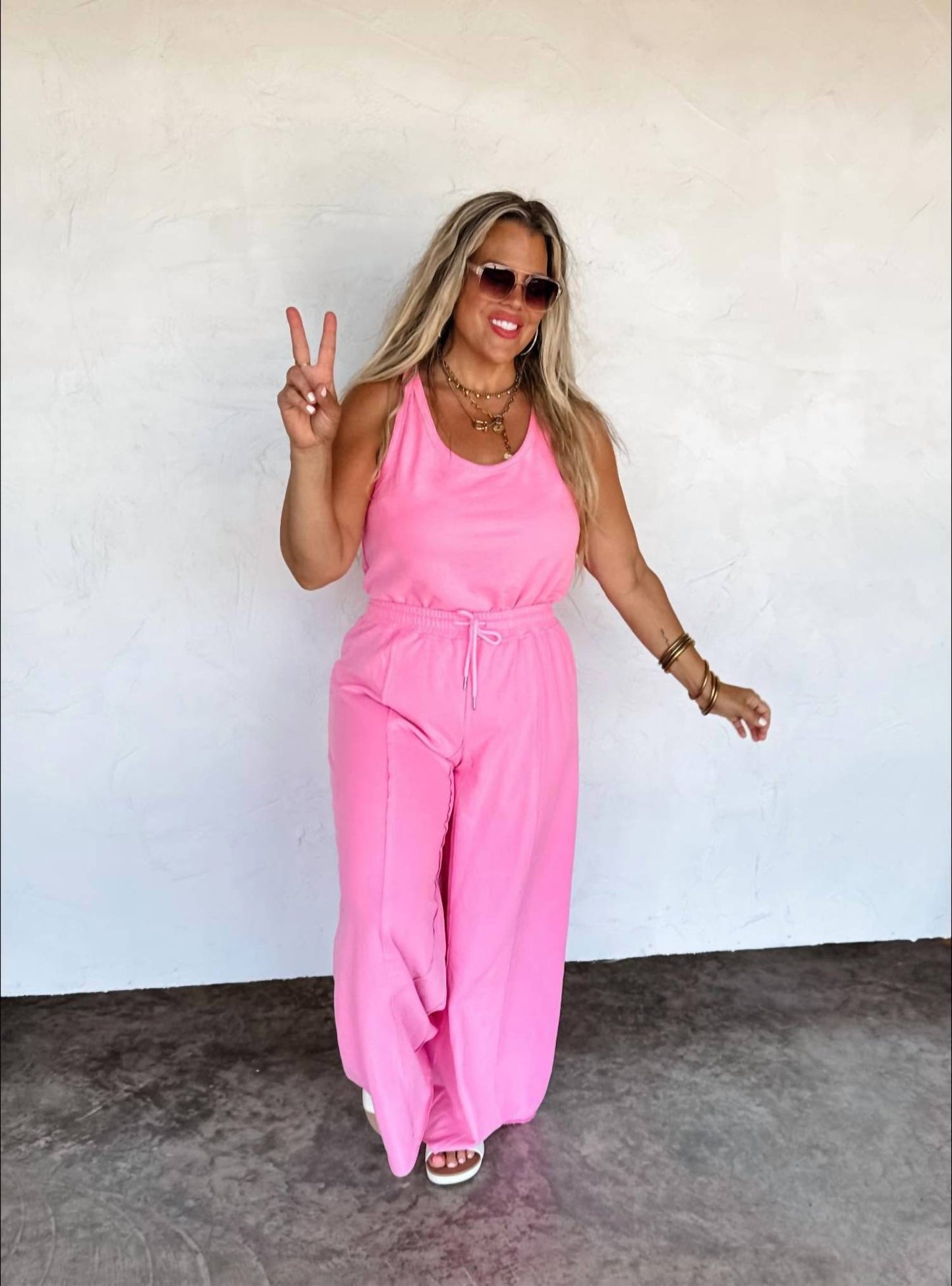 Where It Begins Cotton Blend Wide Leg Jumpsuit