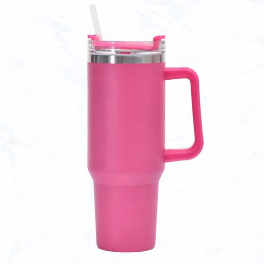 Straw Barbiecore Stainless Steel Tumbler
