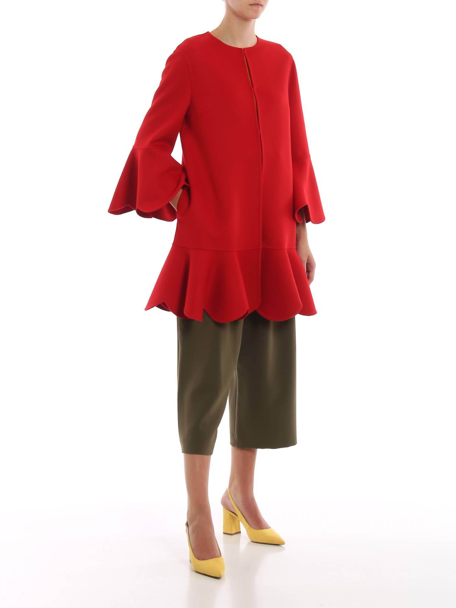 Valentino - Compact Wool And Cashmere Scalloped Coat - Rack Hunt