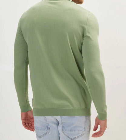 Johnny Collar Long Sleeve Knit Polo