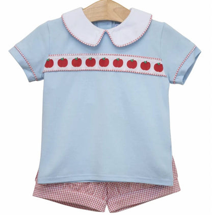 Boys Apple Ribbon Banded Short Set