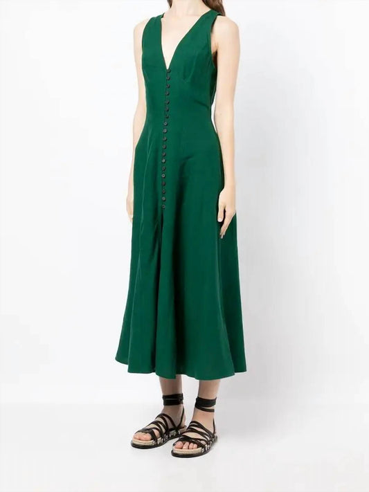 Rose Linen Midi Dress