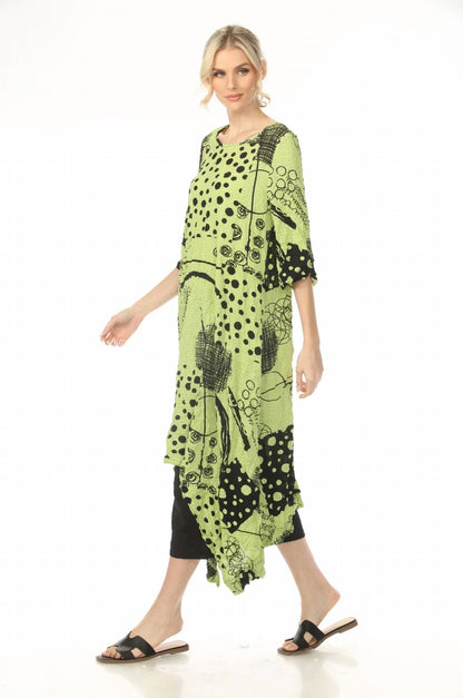 Mixed Media Print Half Sleeve Dress