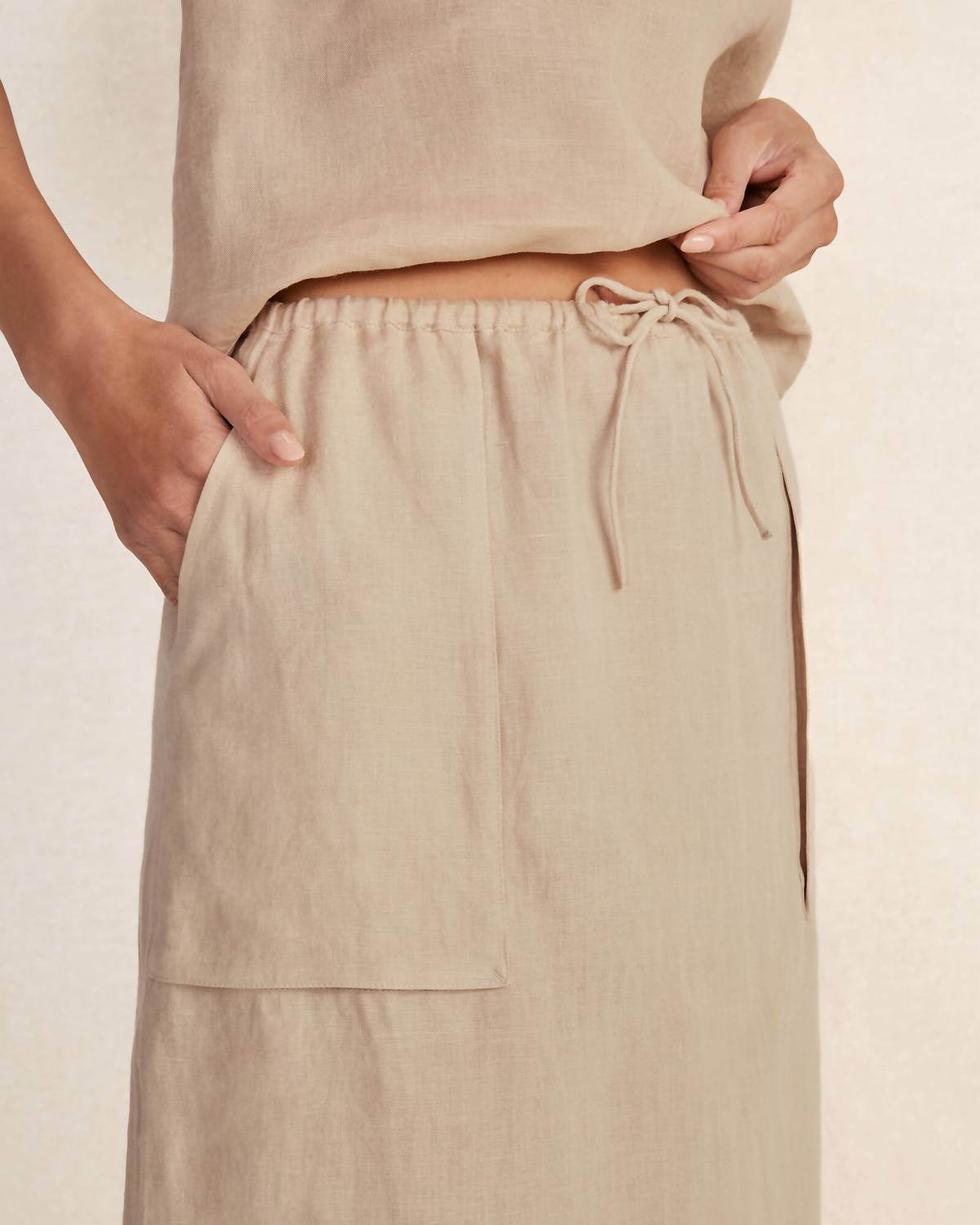 Haven Well Within - Linen Cargo Skirt - Rack Hunt -