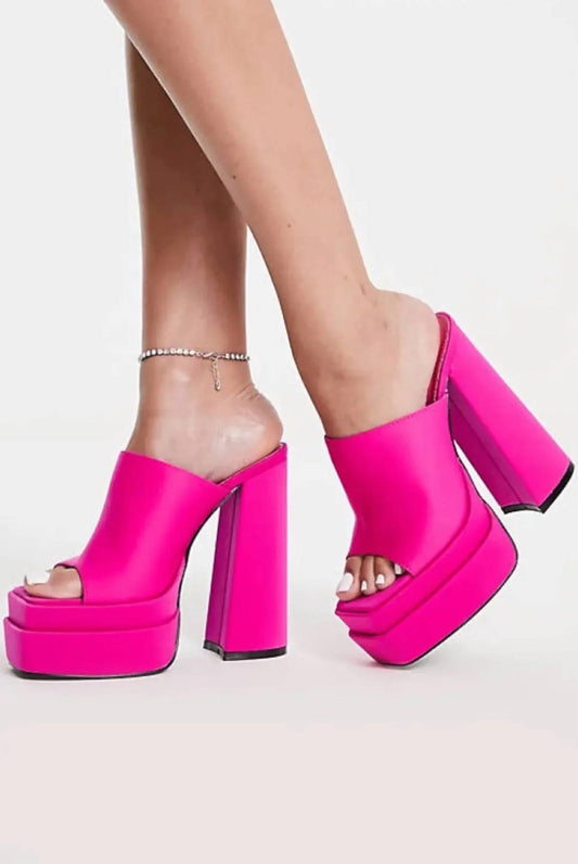 Women's Article Block Platform Heel Mules