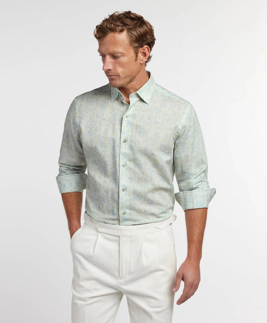 Paisley Linen Blend Sport Shirt