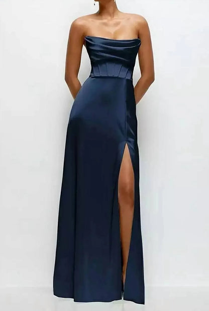 After Six - Satin Convertable Off-shoulder A-line Gown - Rack Hunt