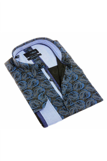 Paisley Button Down Shirt With Trim