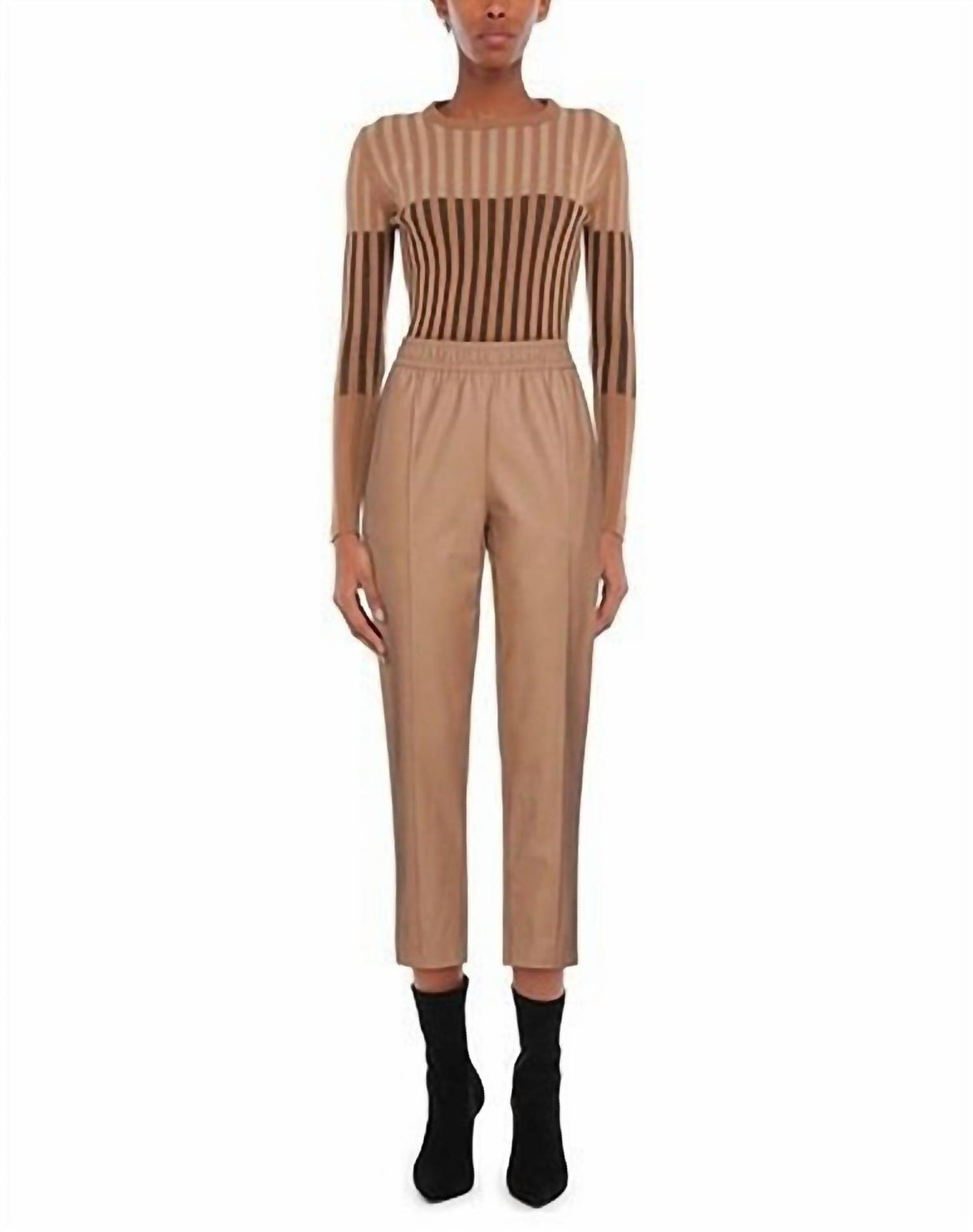 camel leather pant
