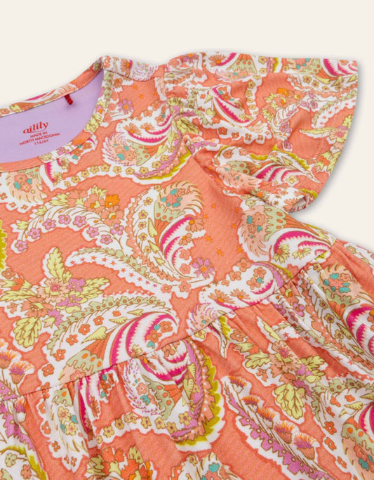 Girl's Divine Crabapple Printed Dress