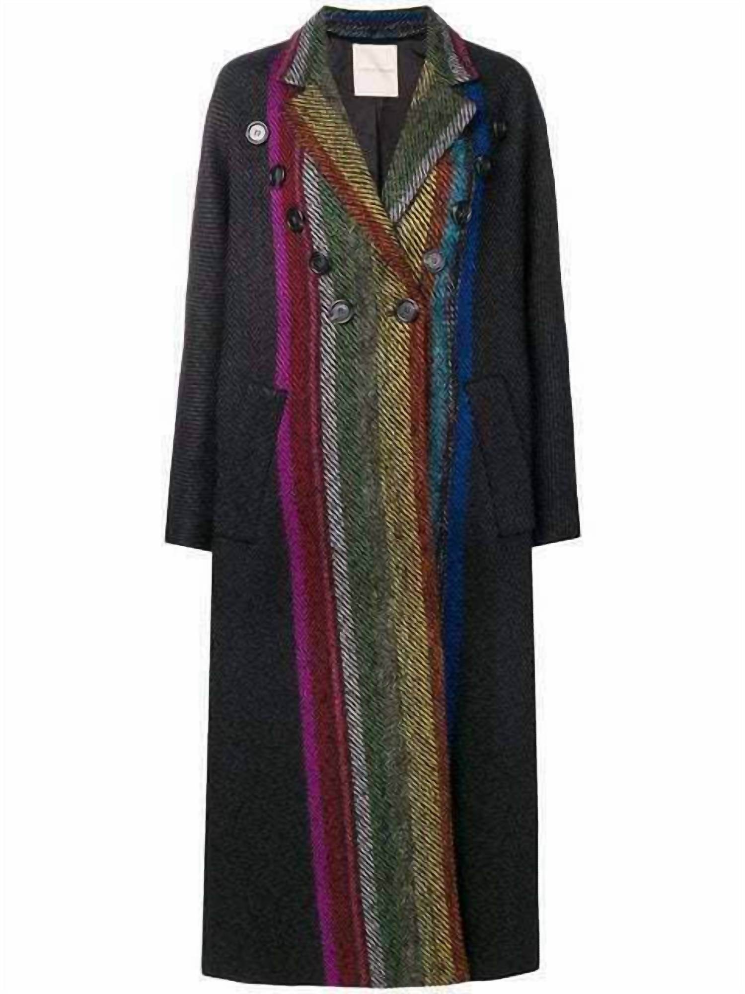 Marco De Vicenzo - Runway Wool Blend Striped Long Coat - Rack Hunt -