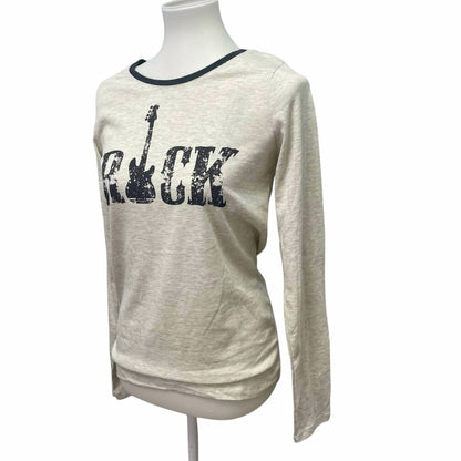 Women's Rock Music Guitar Long Sleeve Crew Neck Tee