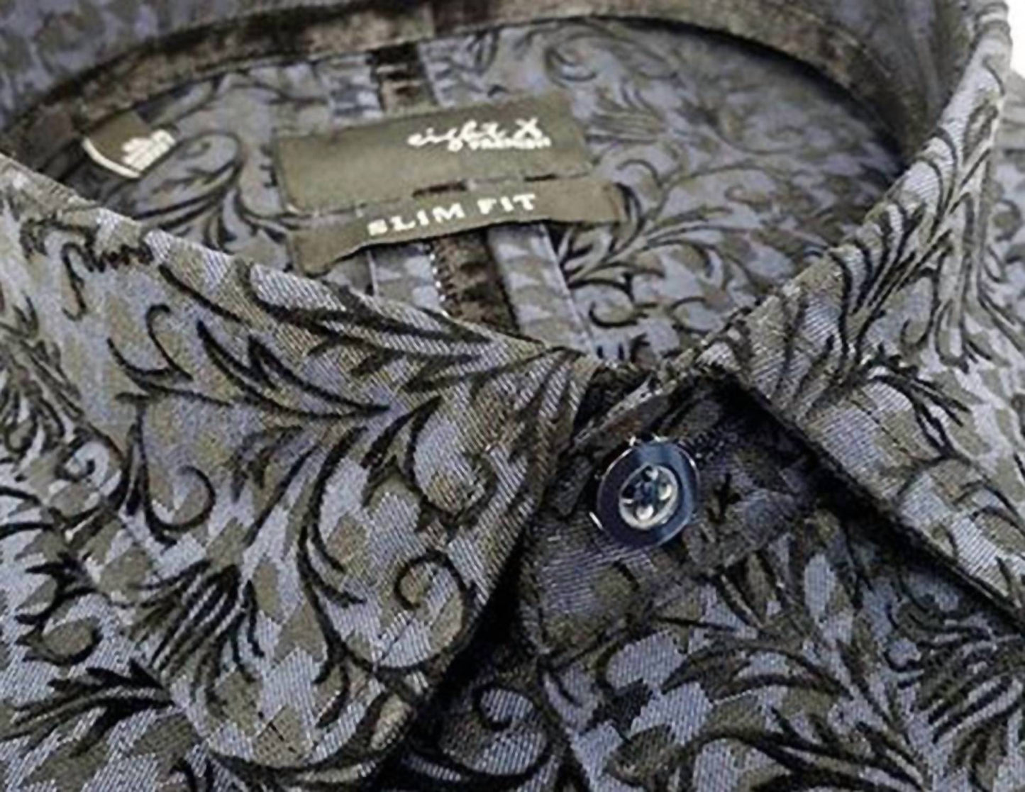 Men's Hounds Tooth Button Down Shirt With Flocking
