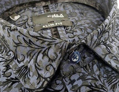 Men's Hounds Tooth Button Down Shirt With Flocking