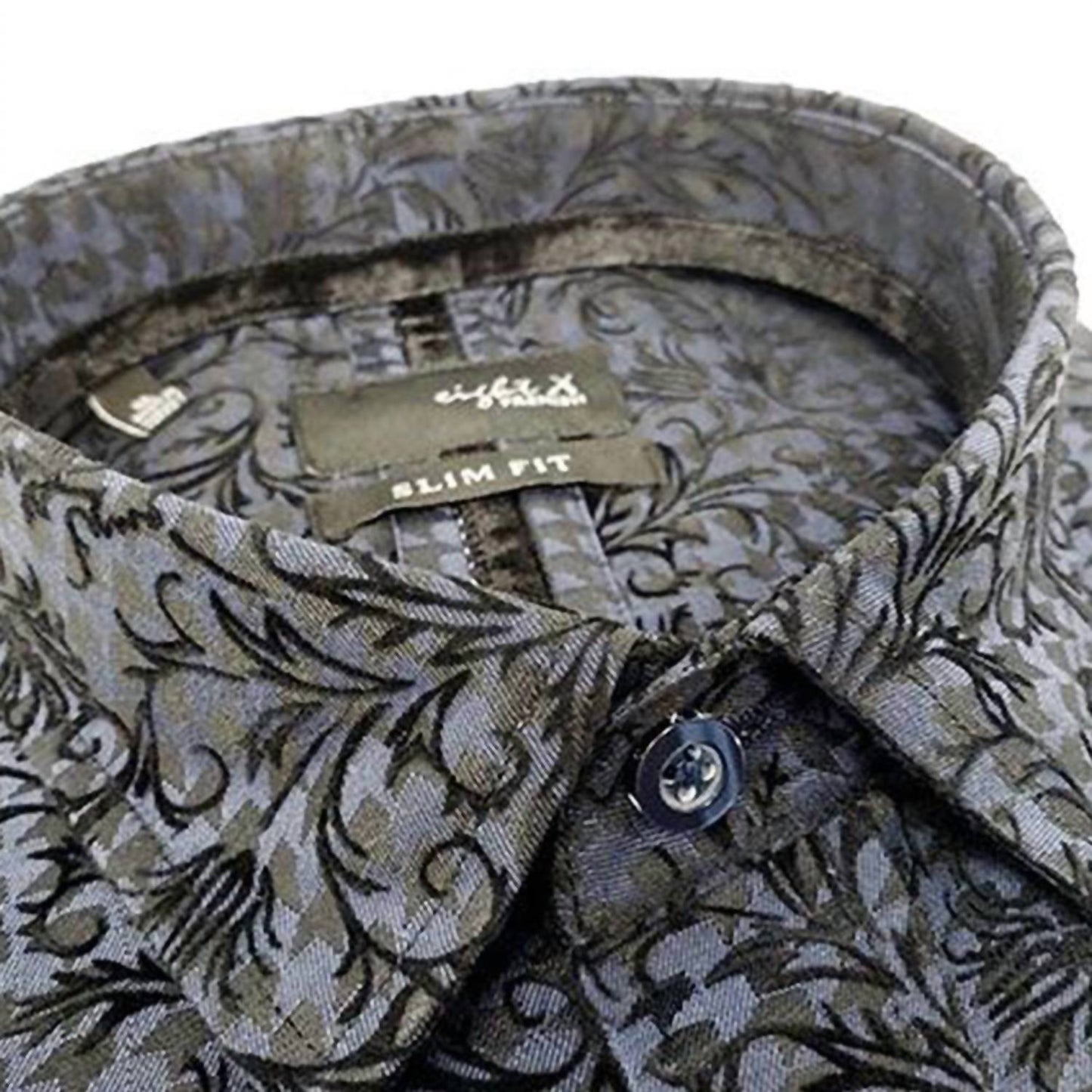 Men's Hounds Tooth Button Down Shirt With Flocking