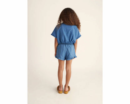 Girl's Twill Denim Shorts Set