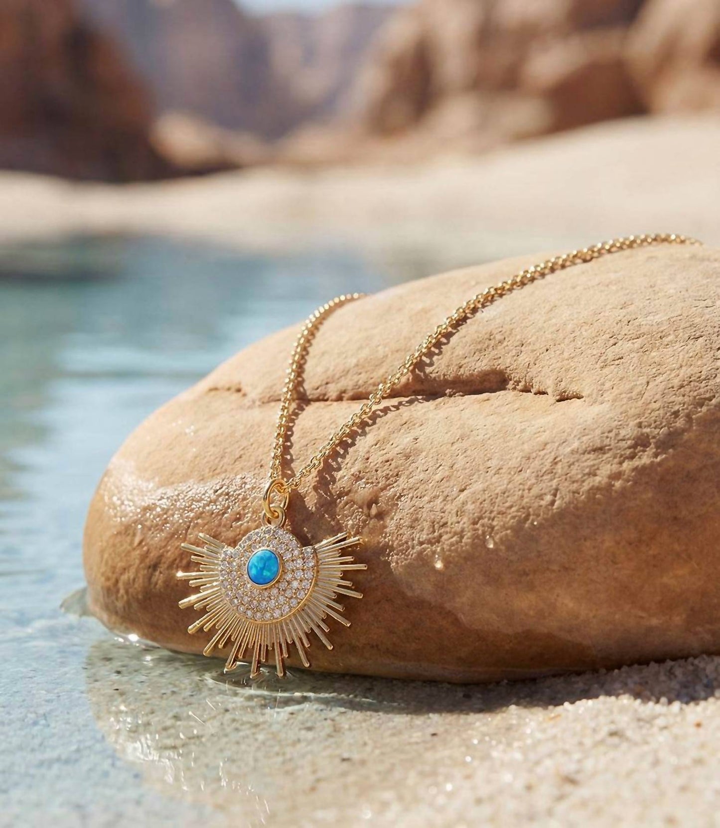 Women's Opal Sunburst Necklace