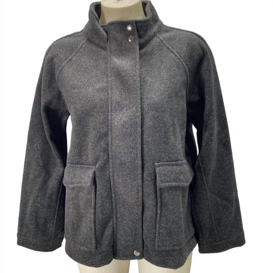 Women's Soft Felt Patch Pocket Fall Jacket