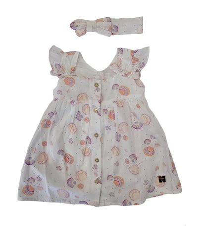 Carrement Beau - Girls Percale Seashell Print Dress - Rack Hunt