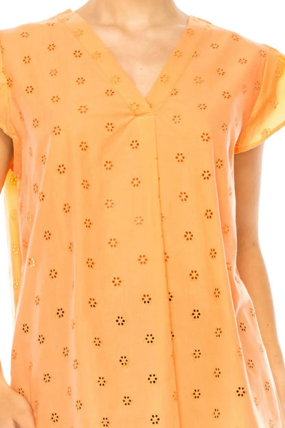 Grand & Greene - Floral Eyelet Cap Sleeve Top - Rack Hunt