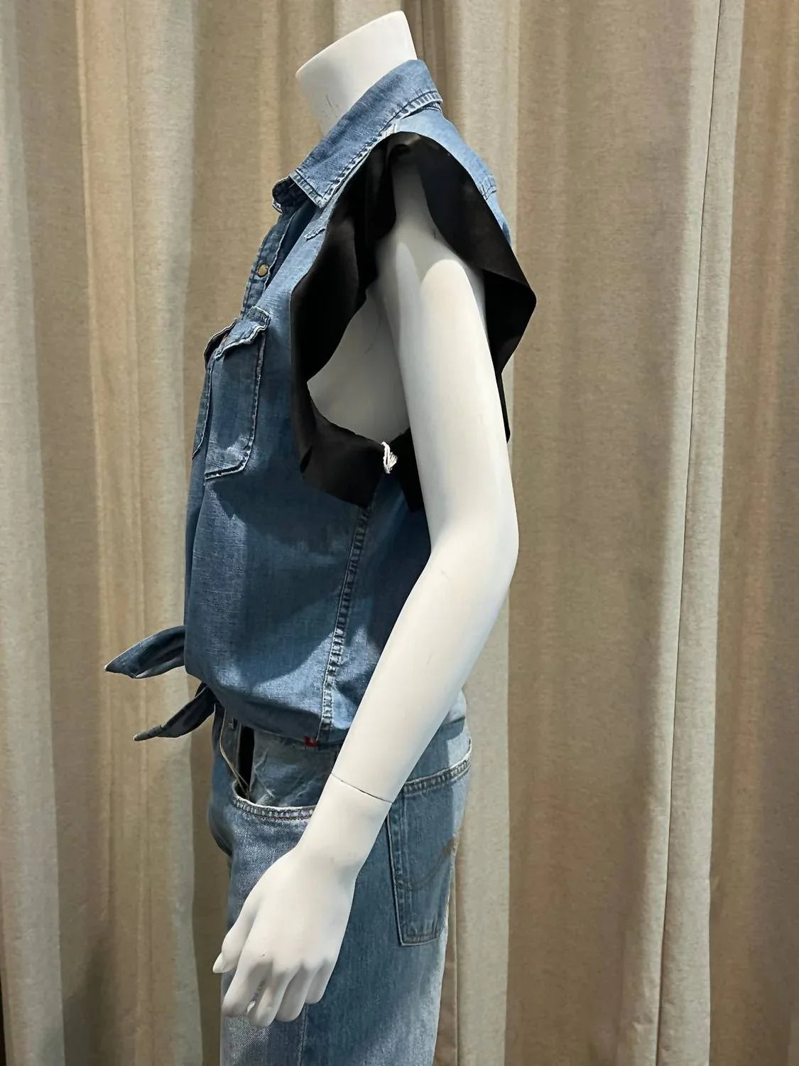 Aquarius Cocktail - Women's Hank Vintage Western Shirt With Ruffles - detail view - Rack Hunt