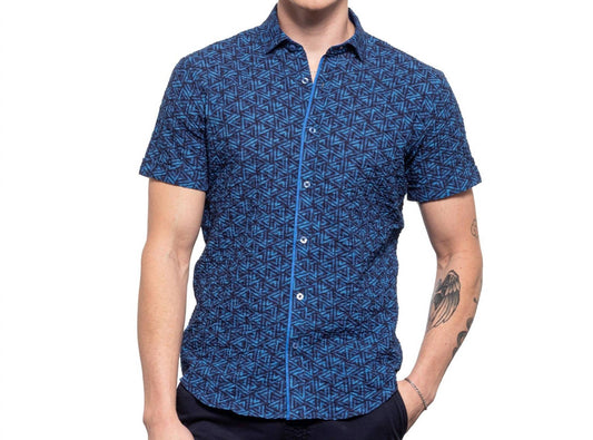 Triangle Seersucker Short Sleeve Shirt