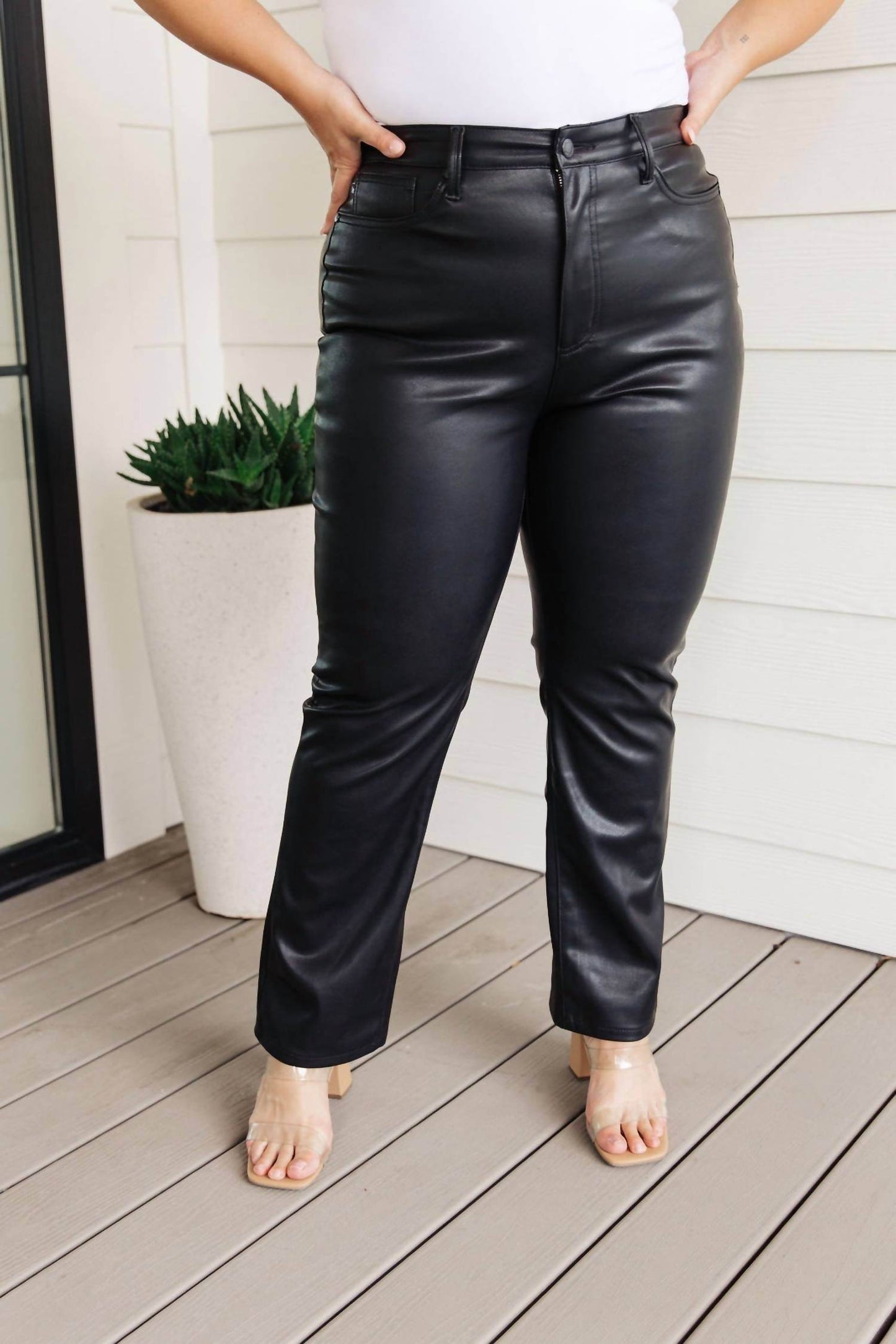 Ave Shops - Tanya Control Top Faux Leather Pants - Rack Hunt -