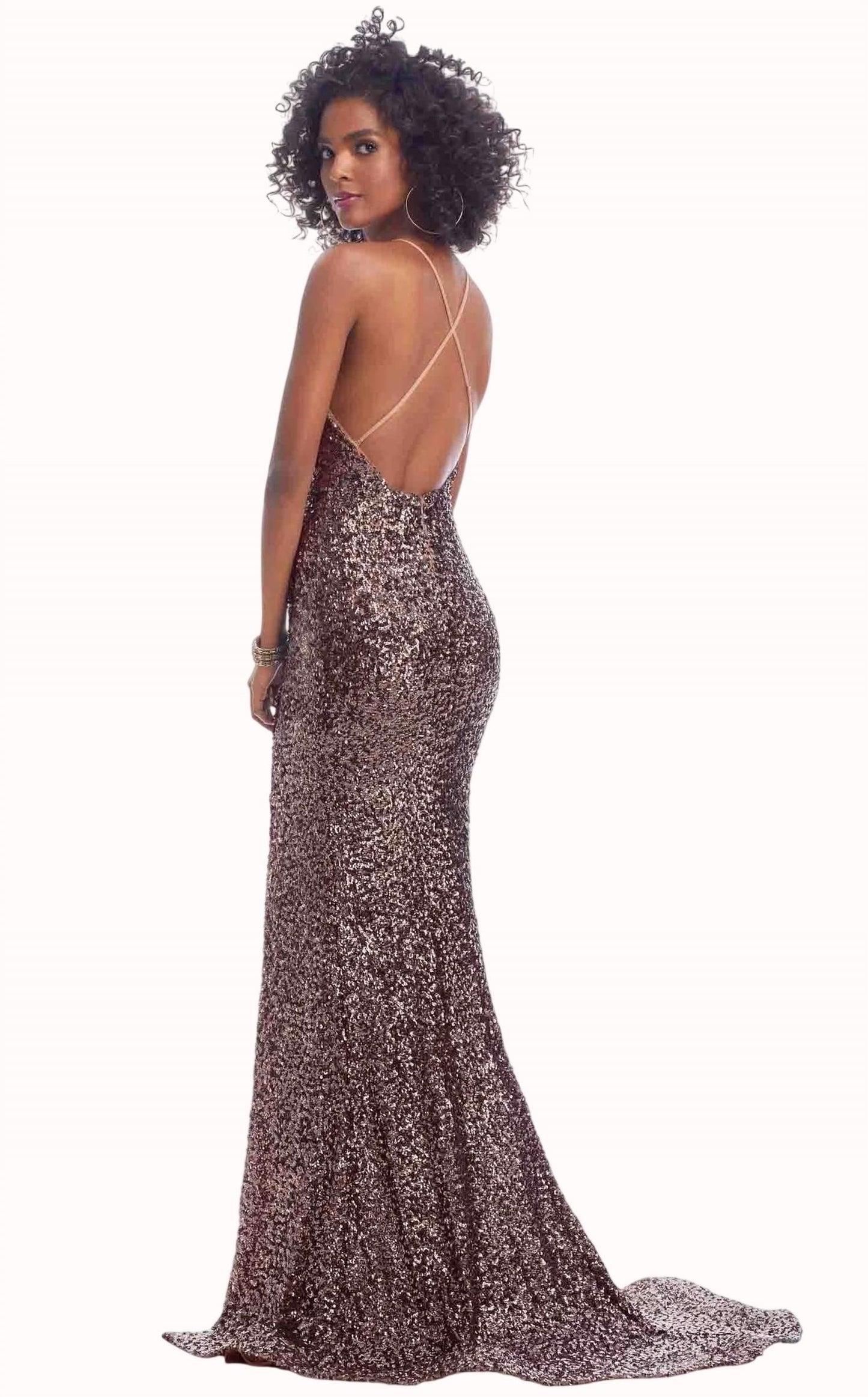 Glittery V-neckline Party Dress